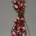 J'FLORU Valentines Day Decorations 6 Pack Valentines Day Picks Berry Stems with Pink Hearts for Valentine Decor Anniversary Wedding Decorations (Red/Pink)