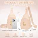 Viverte Small Initial Sling Bag for Girls & Women - Cute Crossbody Fanny Pack Gift (Coral Pink)