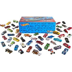 Hot Wheels Toy Trucks & Cars, 50-Pack, Set of 50 1:64 Scale Individually Packaged Vehicles, Instant Collection (Styles May Vary) 