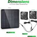 Solar Fan, 30W Solar Powered Fan with Dual IPX7 Waterproof Fans for Outside Chicken Coops, Greenhouses, Sheds, Intake or Exhaust Air Fan, Solar Ventilation Fan, Solar Exhaust Fan