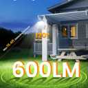 LUHLEE Magnetic Solar Lights Outdoor, 600LM Motion Sensor Solar Wall Lights Outdoor with 270° Wide Angle, IP65 Waterproof Magnetic Solar Security Light for Wall Patio Backyard Fence Garage Deck (1)