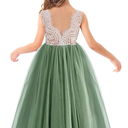 Flower Girl Dress Princess Sleeveless Floral Embroidered Kids Summer Wedding Pageant Birthday Tutu Tulle Dress, 9-10Y
