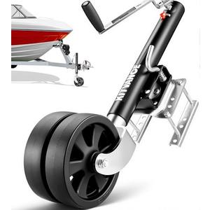 Upgraded 2000 lbs Boat Trailer Jack with 8" Dual Wheels- Heavy Duty Boat Trailer Tongue Jack with Improved Ergonomic Handle, Swivel Boat Trailer Jack for 2.4"-5.5" Trailer Tongues, 12" Lift
