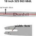 Dunhil 18 Inch Chainsaw Chains .063" Gauge .325" Pitch 68 Drive Links 2-Pack and 1 guide bar for Sthil MS250 MS251 MS230 MS210 021 025 3639 005 0068 26RS 68 for Oregon L68 Chainsaw Chain