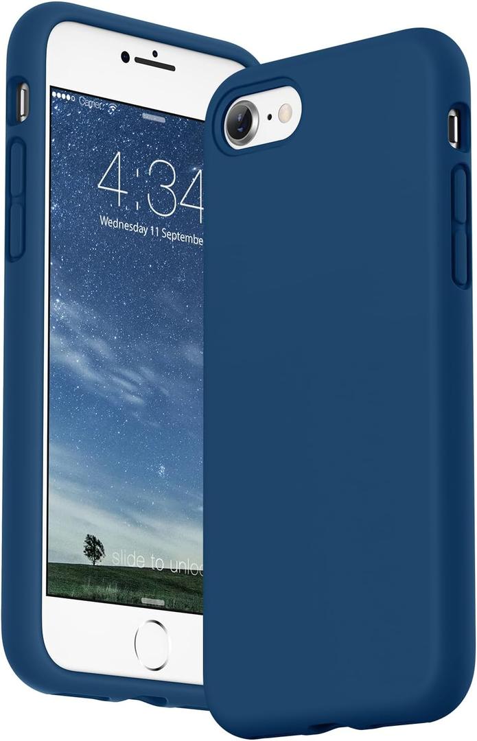 SURPHY Designed for iPhone SE Case, iPhone 8 Case, iPhone 7 Case, Liquid Silicone Phone Case for iPhone se 3rd 2nd SE 2022 SE 2020, Blue Horizon