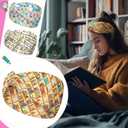 12 Pcs Book Lover Socks for Women Funny Book Print Headbands Reading Bookish Club Gifts for Christmas Librarian Students Teachers Gifts