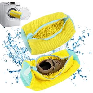 2 Pack Shoe Washing Machine Bag, Laundry Shoe Bag for Washer and Dryer, Reusable and Durable Zipper Shoe Washing Bag, for Running Shoes, Mesh Shoes, Canvas Shoes