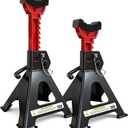 USYATO 6 Ton Jack Stands (13,200Lbs) - Heavy Duty Car Jack Stands with Double Pin Locking, Adjustable 15.6"-23.4" Height, Extra Rubber Pads for Trucks, Garage, Home,DIY Use - 1 Pair Black+Red