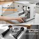 atatix Espresso Machine, 20 Bar Compact Espresso Coffee Machine with Milk Frother, Stainless Steel Coffee Maker with 44oz Removable Water Tank & Fast Heat System for Cappuccino, Latte