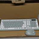 Wireless Keyboard and Mouse Combo, Full-Sized Wireless Keyboard and Adjustable DPI Mouse, 2.4GHz USB Receiver, Silent Keyboard and Mouse for PC, Windows, MAC, Desktop, Laptop (Avocado Green)