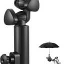 Golf Cart Umbrella Holder Compatible with Bag Boy, Heavy-duty Umbrella Stand, Aluminum Alloy Base Strong Windproof, Universal Mounting for Mobility Scooter, Stroller, Wheelchair, Beach Chair, Black