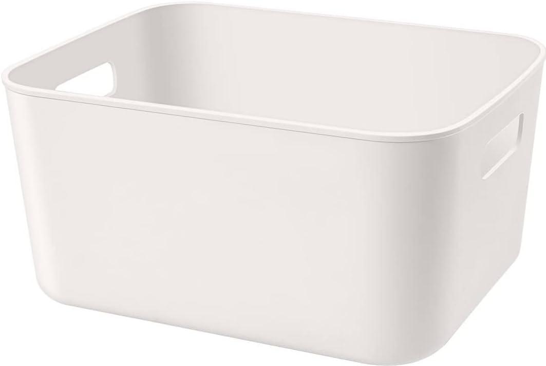 Set Of 2 Plastic Storage Bins,10.585.5" Versatile Kitchen Pantry Organization and Storage, for Plastic Storage Container Under Bed, Under Sink Bathroom Organizer (2 Pack Medium, White)