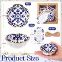 Teenyyou 48 Sets Wedding Favor for Guests Small Ceramic Bowls, Blue Floral, Bowls: approx. 3.35 x 1.38 inches