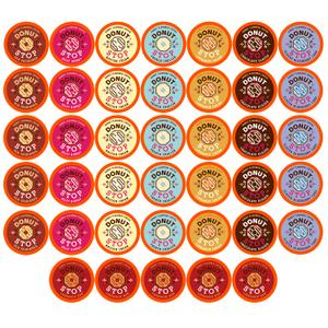 Donut Stop Flavored Coffee Pods, Compatible with 2.0 K-Cup Brewers, Donut Flavor Coffees, Assorted Variety Pack, 40 Count