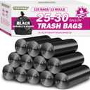 25-30 Gallon Trash Bags Black 120 Count - 32" x 36" Large Kitchen Garbage Bags, 20+ Gallon Trash Can Liners Unscented, Multipurpose for Home, Office, Daily Household Use