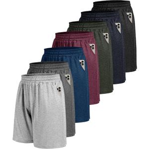 BOOJO 7 Pack Mens Athletic Shorts - Gym Basketball Running Workout Quick Dry Black Shorts with Pockets for Casual Performance,7 Pack, X-Large, 2-heather Black/Dark Grey/Navy Blue/Dark Blue/Light Grey/Army Green/Wine