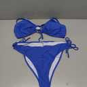 Daci Women's Plus Size Triangle Bikini Set, Sexy Tie Front Two-Piece Swimsuit (Royal Blue) Size: 18 Plus
