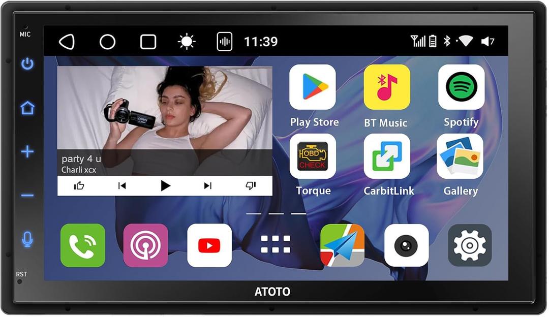ATOTO S8 Android Double Din Car Stereo, Wireless CarPlay & Android Auto, Built-in 4G LTE, Dual Bluetooth, Live Rear View, 7" QLED Touchscreen, Chat-AI, 4G+32G, GPS Navigation, S8G2B74MS