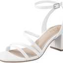 Ankis White Strappy Block-Heel Sandals US 7.5