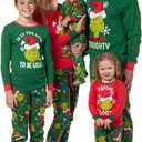 Dr. Seuss How GRINCH Stole Christmas Lights Matching Family Pajama Set (Large, Womens)