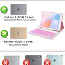 for iPad mini 5 (2019) & Mini 4 (2015) Case with Keyboard for iPad mini 5th 4th Generation 7.9" - 7 Colors Backlit Keyboard Case - Built in Pencil Holder with Mouse - Pink