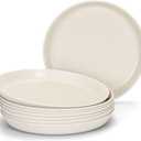 Homestockplus Non Ceramic 9 Inch Dinner Plates,BPA-Free Wheat Straw & Plastic Plates,Off White Plate Set Dishwasher and Microwave Safe Plates - Set of 8