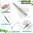 Reginary Clear Umbrellas Bulk Auto Open J Hook Windproof, 60 Pack