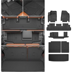 AOMSAZTO All-Weather TPE Floor Mats Compatible with 2022-2025 2026 Nissan Pathfinder (7&8 Seats) Custom Fit Cargo Liner with Backrest Mat, Full Set for Interior Protection
