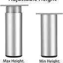 BSTKEY 4Pcs 4 Inch Aluminum Alloy Furniture Cabinet Legs - Adjustable Replacement Legs for Furniture Cabinet Foot Legs Sofa Bed Desk Table Feet Support, Silver
