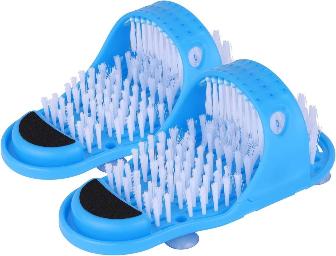 Tbestmax Shower Foot Scrubber Feet Cleaner Washer Brush for Floor Spas Massage, Slipper for Exfoliating Cleaning