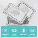 6-Pack Silver Serving Trays Set (14" x 9") Swirl Floral Engraved Serving Platters for Parties, Weddings, Birthdays, Festive Occasions Mirror Trays for Charcuterie, Cookies, Desserts, Snacks, Fruit