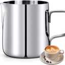 HULISEN Milk Frothing Pitcher, 6.8oz/200ml Stainless Steel Milk Frother Cup, Small Steaming Pitcher for Espresso Machine, Latte Art Pour Cup
