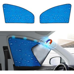 aokway Side Window Sunshade Sun Shade for Car Window Double Thickness Auto Windshield Sunshades Curtain Universal Fit for Driver for Baby UV Protection (Blue, Front Side 2pcs)