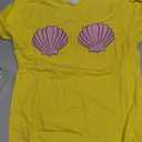 Mermaid Sea Shell Top Halloween Party Costume T-Shirt Size Small, Yellow 