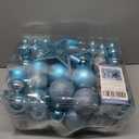 Ogrmar 119ct Christmas Tree Ball Ornaments Set Assorted Shapes and Sizes Shatterproof Hanging Decoration with Hand-held Gift Package for Christmas Tree Holiday Wedding Party (Blue)