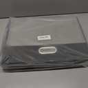 Fabric Clear Window Storage Bins with Lid, Closet Storage Box Linen Closet Baskets with 3 Handles for Organizing Clothing, Jeans, Shelves 17''- 3 Pack (Black and White)