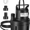 Submersible Sump Pump, Clean/Dirty Water Pump, Portable Utility Pump With 25-Foot Cord, Ideal for Swimming Pool, Garden Pond, Basement, and Flood Relief Drainage (1/2 HP 1200 GPH)