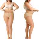 MANZI 4 Pairs Plus Size Pantyhose for Women 20 Denier Sheer Stocking (3X-Large, Natural)
