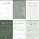 GardenCity Baby Shower Games - 6 Fun Baby Shower Games for Girl or Boy, 25 Guests, Double-Sided Cards, Sage Green
