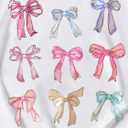 Girl's Bow Graphic Tees Crew Neck Short Sleeve Summer T Shirts Preppy Cute Clothes for Girls