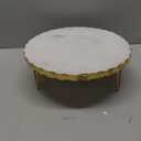 Mud Pie Marble and Gold Edge Riser Set, small 3" x 8" dia | large 4" x 10" dia