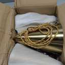 Gold Pendant Lights Kitchen Island,Dining Room Light Fixtures Over Table 3 Pack with Brushed Brass Cone Metal Shade, Modern Farmhouse Mini Chandeliers,Adjustable Cord Hanging Lighting for Bar,Sink