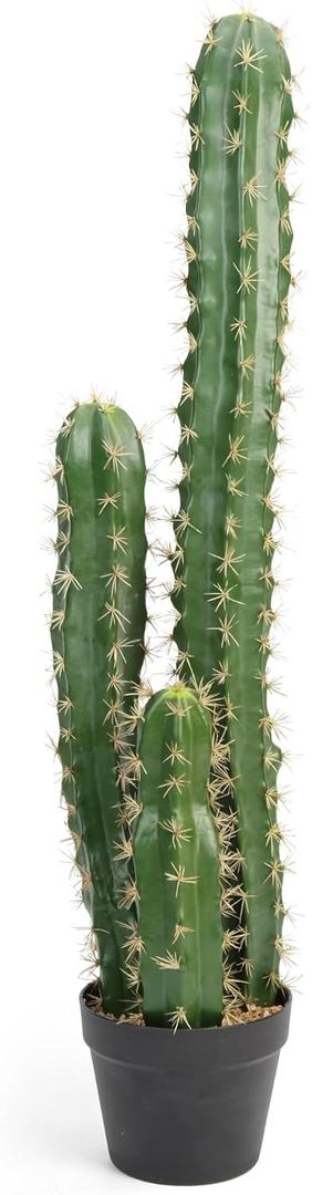 Artificial Cactus 37 Inch Faux Cacti Fake Cactus Saguaro Potted Plants for Indoor Outdoor Home Offices Store Decoration