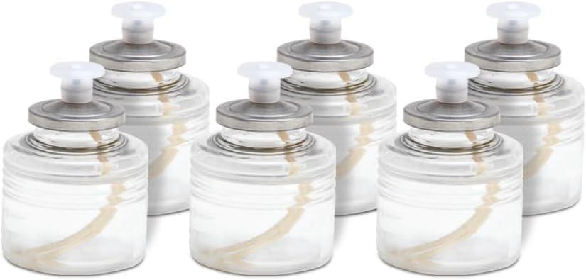 Sterno SoftLight Liquid Wax Candle Pack - Decorative Candles for Centerpieces, Candle Set with Bottle-Design Holder - Long Lasting Liquid Paraffin Candles, Burns Up to 18 Hours - 6 Pack