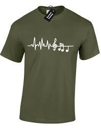 Heartbeat Music Notes Pulse Treble Clef Bass Key DJ Shirt
 - XXL