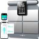 Runstar Scale for Body Weight and Fat Percentage, 8-Electrodes Precision Digital Smart Scale for BMI 22 Body Composition Measurement, Silver Bathroom Smart Scales with Large Display FSA HSA Eligible