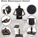 Male Dress Form Torso Male Mannequin Full Body | Height Adjustable 61"~78",Solid Wood Hands with Stand,Detachable Shoe Holder Pants Rack,for Clothing Retail Sewing Shop
