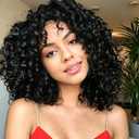 8 Packs GoGo Curl Crochet Hair 10 Inch Short Pre looped Curly Crochet Hair for Women Synthetic Bohemian Crochet Braid BLack Water Wave Crochet hair Extensions (10Inch #1B)