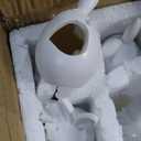 Easter Decorations Decor: 6pcs White Resin Easter Bunny Eggs Set Table Centerpiece, Cute Rabbit-Eared Easter Eggs for Spring Easter Basket Home Office Table Shelf Party Decor, Gifts for Kids