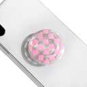 Trendy Checkerboard Phone Grip - Sleek, Expandable, Collapsible - Non-Slip, Durable, Universal Fit - Ideal for Style-Conscious Users (Pink)